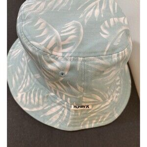 Hurley Bucket Hat Blue And White Tropical Print